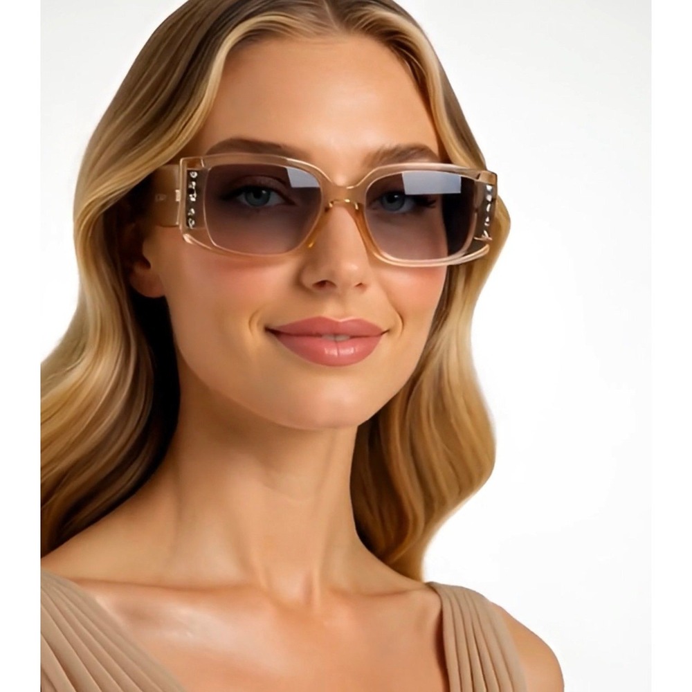 Womens Square Sunglassesâ Honey Amber Gradient Lens Lady's Eyewear Lentes Gafas